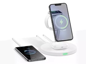 تصویر شارژ بی سیم 15 وات چند کاره رسی RECCI RCW-26 15W 5 IN 1 Magnetic WIRELESS CHARGER STAND 