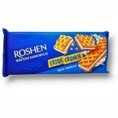 تصویر ویفر روشن ساندویچی 142 گرم طعم شیری Roshen extra crunch 