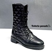 تصویر بوت زنانه ساقدار بغل زیپ مدل چنل رنگ مشکی سایز 37 38 _ تبریز پوش 
