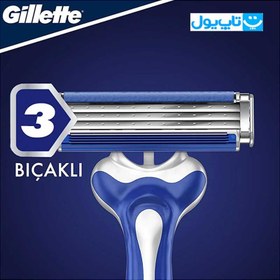 تصویر خودتراش ژیلت آبی مدل سه تیغ بلو تری بسته 8 عددی ا Gillette Gillette