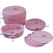 تصویر مجموعه ظروف پذیرایی قیطان دوزی شده 7 پارچه مدل عروس 