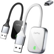 تصویر دانگل وایرلس اپل CarPlay و Android Auto یو اس بی ارلدام CP03 با دانگل تایپ سی 