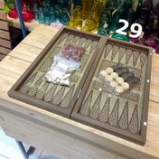 تصویر تخته نرد و شطرنج ام دی اف طرح خاتم کد 29 MDF backgammon and chess 29