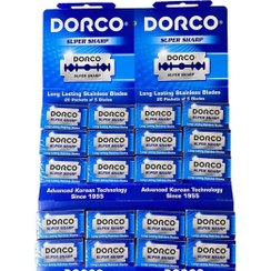 تصویر تیغ اصلاح سنتی دورکو DORCO تعداد 20 بسته 5 عددی 