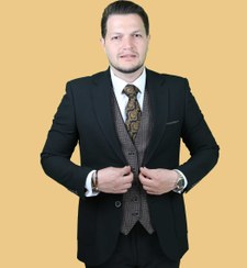 تصویر کت شلوار مجلسی مشکی یقه انگلیسی طرح Prim 