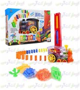 تصویر قطار اسباب بازی دومینو چین با ۸۰ عدد دومینو و زنگ دار 