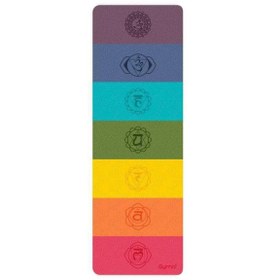 تصویر زیرانداز پیلاتس چند رنگ اکولوژیکی 6mm TPE یوگا Mat Pilates Cushion رنگین کمان Gymo 