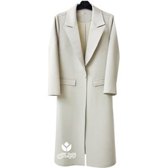 تصویر مانتو بلند یقه بلیزر کد 3700 - استخوانی / سایز دو (دور سینه 114 سانتی متر مناسب 48 تا 50) 