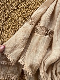 تصویر شال دانتل - آبی 