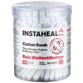 تصویر اینستاهیل گوش پاک کن استوانه ای آرایشی 100 عددی Instaheal Cotton Swab 100Pcs 