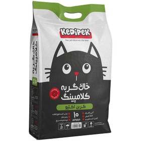 تصویر خاک گربه کلامپینگ کربن اکتیو برند کدیپک وزن 10 کیلوگرم Kedipek Clumping Cat Litter Activated Carbon 10Kg