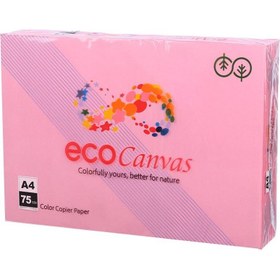 تصویر کاغذ eco canvas A4 صورتی رنگ 75گرم 