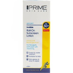 تصویر لوسیون ضد آفتاب پریم مدل رول-آن SPF50 حجم ۵۰ میلی‌لیتر بی رنگ 