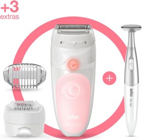 تصویر اپیلاتور سری 5 براون مدل 5820 Braun - Silk Epil Ses 5820 Epilator + 3 Extras Incl