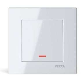 تصویر کلید تک پل ویرا مدل ساده سفید Veera Switch And Sockets White