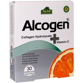 تصویر کپسول آلکوژن آلفا ویتامینز حاوی کلاژن و ویتامین ث 30 عددی ALFA Vitamins Alcogen COLLAGEN + vitamin C 30 Capsules