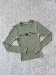 تصویر بلوز یقه گرد کبریتی سبز ماچا میس پوئم 