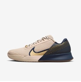 تصویر کتونی تنیس مدل Nike Air Zoom Vapor Pro 2 عددی Premium رنگ دریفت شنی / آبی تندر / صمغ قهوه ای ​​/ طلایی متالیک مردانه نایک 