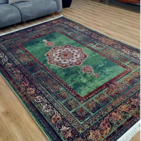 تصویر فرش ماشینی طرح اموی کد L553 سایز ۹ متر رنگ سبز 
