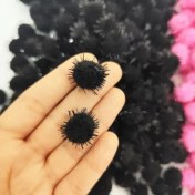 تصویر پوم پوم زری دار مشکی 15میل (100عددی) 