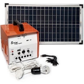 تصویر پکیج خورشیدی قابل حمل عشایری 30 وات مدل SP3018 