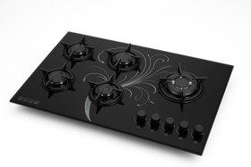 تصویر اجاق گاز پنج شعله صفحه شیشه ای گلدار ام جی GK53 Gas stove MG GK53
