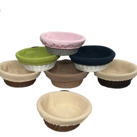 تصویر سبد دست باف گردکوچک C&S 