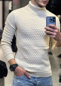 تصویر پلیور یقه اسکی جذب ضخیم طرح آجری -کیفیت عالی فری سایز دررنگ بندی کامل Thick Absorbent Ski Collar Sweater - Excellent Quality