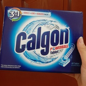 تصویر قرص جرمگیر ماشین لباسشویی کالگون بسته 40 عددی calgon 3in1 