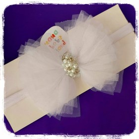 تصویر هدبند تور نگین دار 