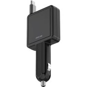 تصویر شارژر فندکی خودرو گرین لاین Retractable PD 30W – مشکی 
