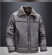 تصویر کاپشن چرم جیر خزدار 