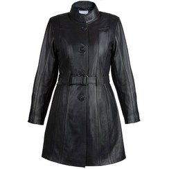 تصویر پالتو زنانه چرم کروکو مدل سلنا 