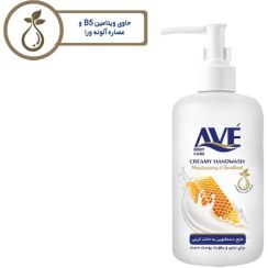 تصویر مایع دستشویی کرمی اوه با رایحه شیر و عسل 450 گرم Creamy liquid toilet AVE milk and honey