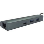 تصویر هاب USB 3.1 Type-C سه پورت و کارت شبکه اکسترنال فرانت مدل FN-UCE200 Faranet FN-UCE200 3Port Type-C USB 3.1 Hub With Gigabit Ethernet Adapter