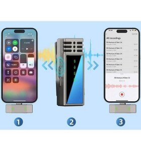 تصویر میکروفون بی‌سیم جی ماری مدل Jmary MW-15 + لایتنینگ | IOS | به همراه نمایشگر دیجیتال 