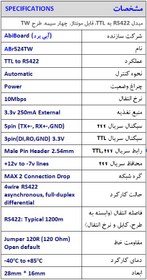 تصویر ماژول مبدل سریال TTL به RS422 آبی برد ABr524TW 