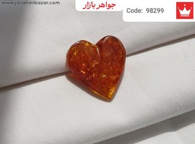 تصویر نگین کهربا بولونی لهستان طرح قلب کد 98299 