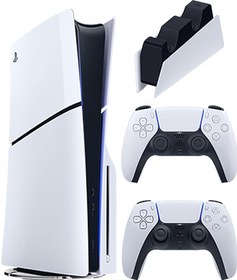 تصویر کنسول بازی سونی مدل Play Station 5 Slim Standard به همراه دسته بازی Dual Sense و پایه شارژ کنترلر سونی Dual Sense 