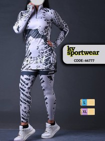 تصویر ست مانتو شلوار نیم زیپ فینگردار ورزشی زنانه Puma کد 001 Puma womens sport half zip pants set with fingering code001