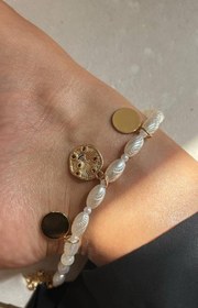 تصویر پابند زنانه وارداتی طرح PEARL GOLD رنگ طلایی 