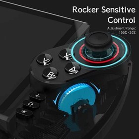 تصویر دسته بازی بلوتوثی IPega PG 9777 PG-9777 Retractable Gamepad Controller for Nintendo Switch/ Switch OLED Joystick Touch Control With RGB Lights