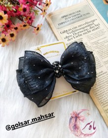 تصویر گلسر حریر نگین کوب - رنگ سفید 