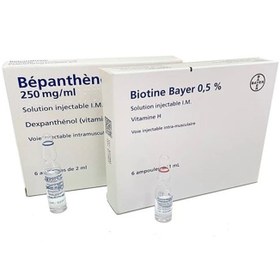 تصویر آمپول بیوتین و‌ بپانتن بایر آلمان Biotin and Biotine Bayer 0,5%