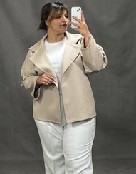 تصویر کت مجلسی کتان لمه کد 24944 کت کتان لمه کرمی شاین دار لایی کوبی شده