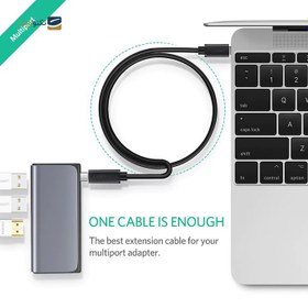 تصویر کابل تبدیل نری به مادگی USB-C یوگرین مدل 40574 طول 0.5 متر افزایش طول UGREEN 40574 USB-C Extension Cable 0.5m