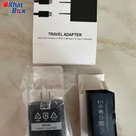 تصویر شارژر دیواری ۴۵ وات اورجینال سامسونگ به همراه کابل شارژ تایپ c - مشکی Original Samsung 45W wall charger with type c charger cable