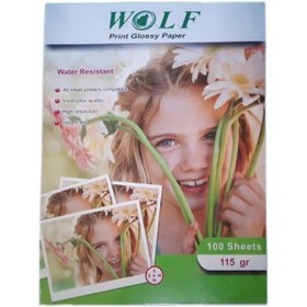 تصویر کاغذ 115 گرم گلاسه ولف WOLF WOLF 115 Gsm A4 Glossy Paper