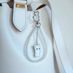 تصویر آویز کیف زنانه مدل گربه مخملی 