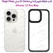 تصویر گارد شفاف فریم ژله ای iPhone 15 Pro Max مدل Magic Mask Q-Series iPhone 15 Pro Max Magic Mask Q-Series Crystal Clear Case